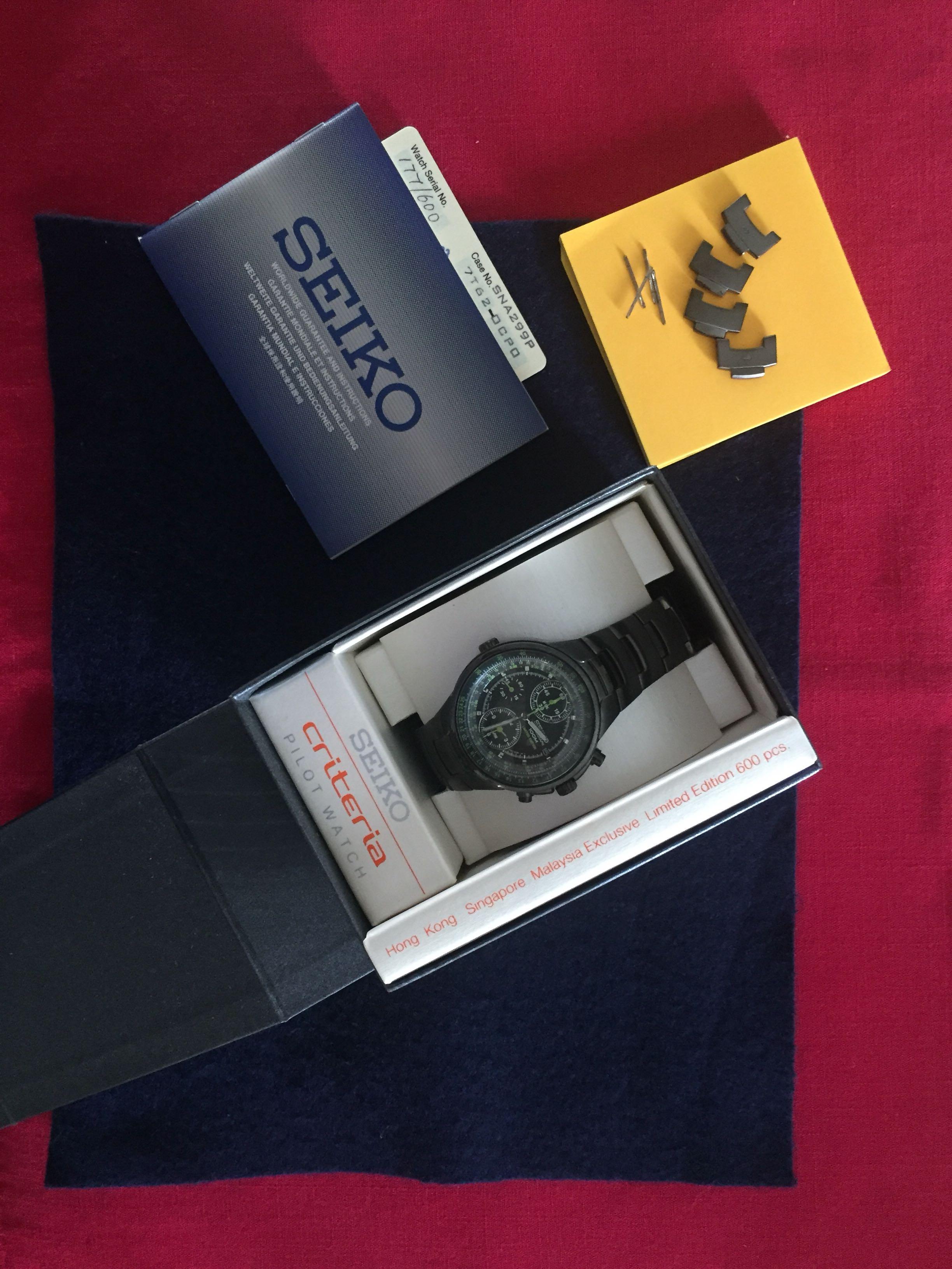 Seiko Criteria Pilot Watch Limited Edition 177/600, Cal. 7T62, Men's  Fashion, Watches & Accessories, Watches on Carousell