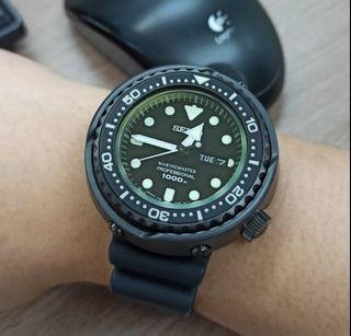Seiko diver SBBN025 Darth Tuna Dive watch 7C46