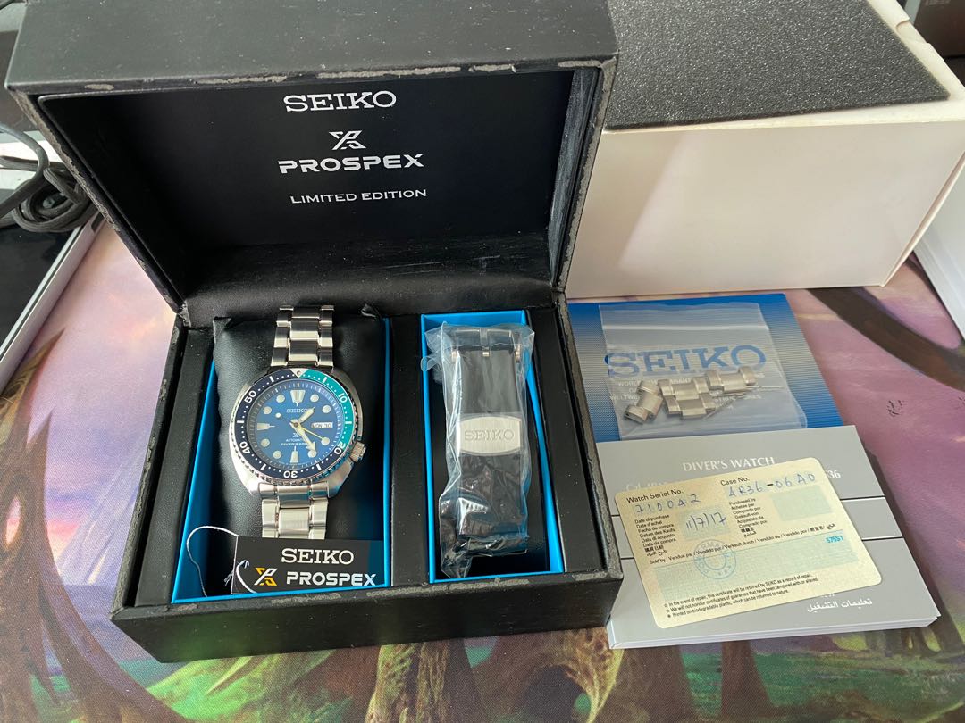 Seiko Prospex Blue Lagoon Turtle LE SRPB11J1, Men's Fashion, Watches &  Accessories, Watches on Carousell