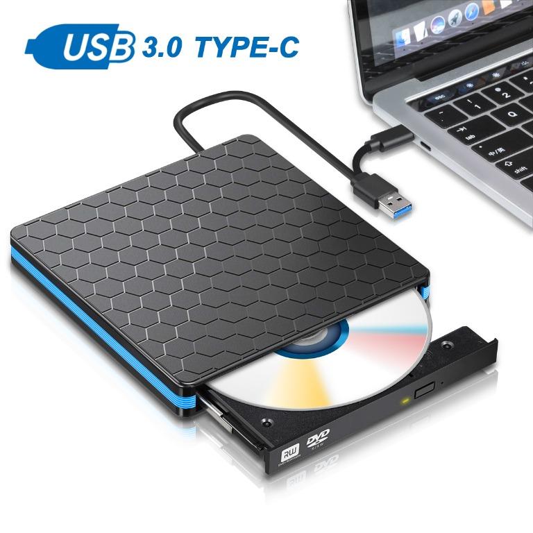  External CD/DVD Drive for Laptop, 7 IN 1 USB 3.0 Ultra