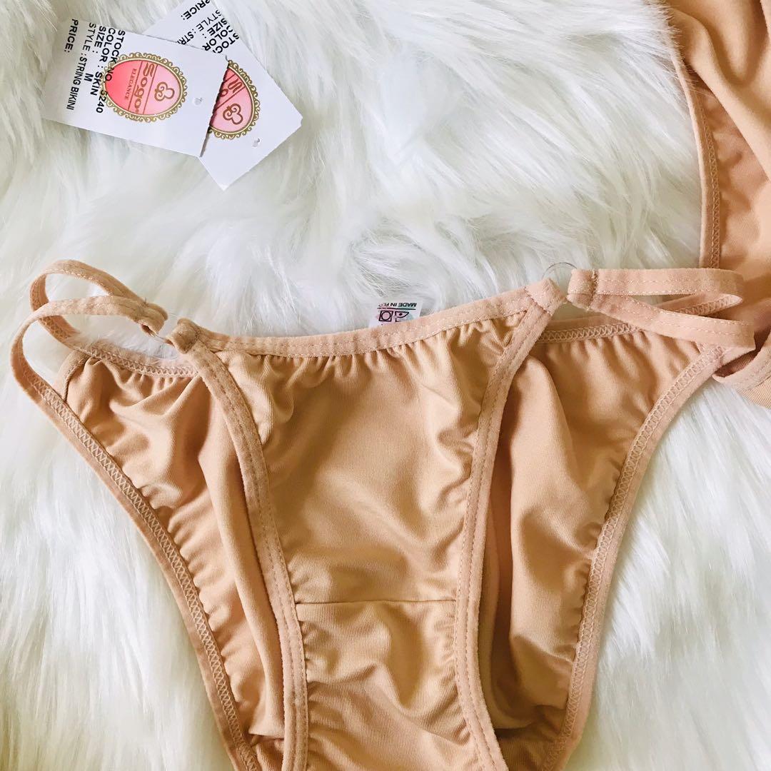 Take Both Sogo String Bikini Panty in Nude (Category: Undergarments & Loungewear) located in Cebu City. Submitted by kawaiiparty (Listing ID 1155136589, Image 3). Description: Bought from mall at 110 each Tag intact but removed Guaranteed brand new never used Soft and stretchy material RFS: too small for me Size: Medium but best fits small frames Last price posted MOP Gcash No COD.