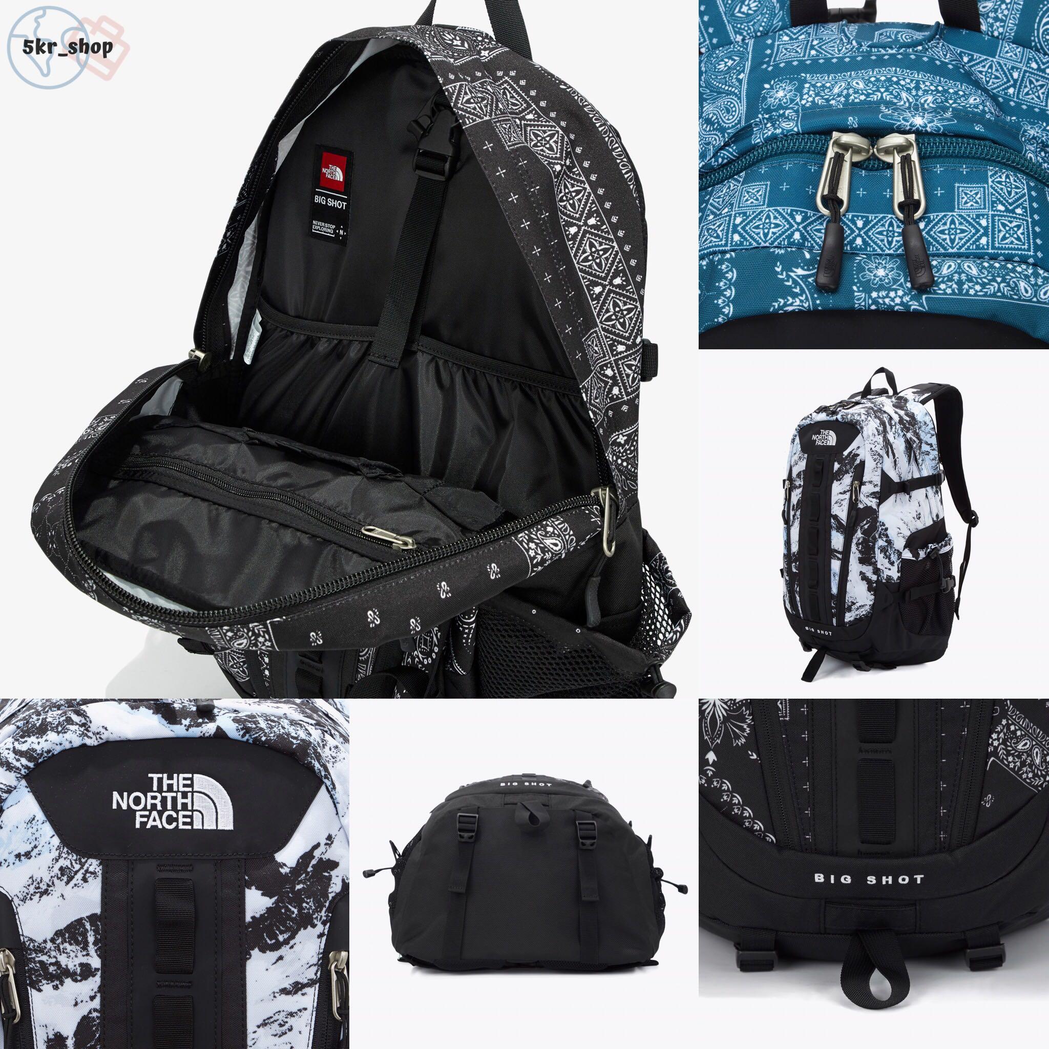 韓國The North Face Big Shot Backpack(花紋款), 男裝, 袋, 背包