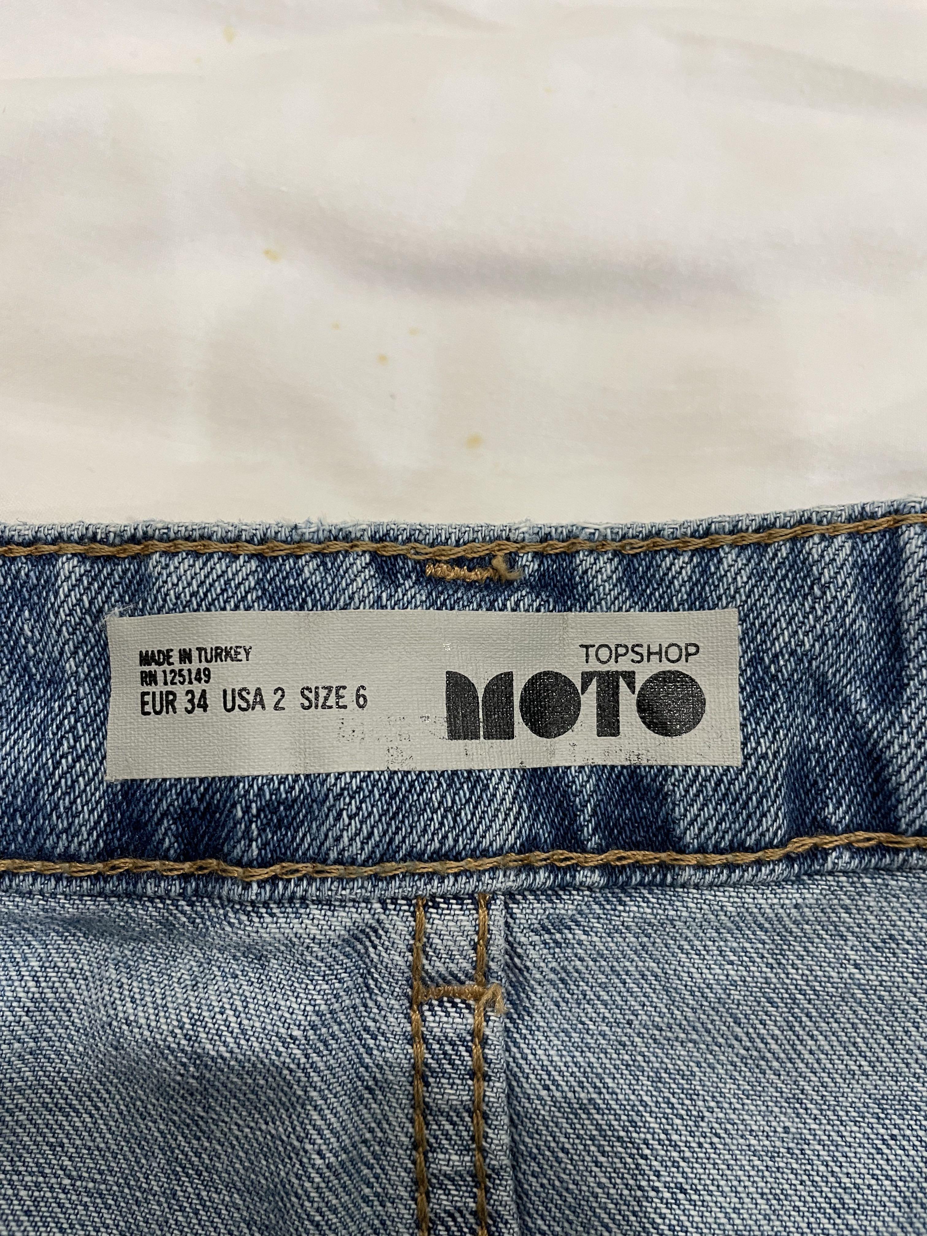 Topshop Moto Denim Skirt, Fesyen Wanita 