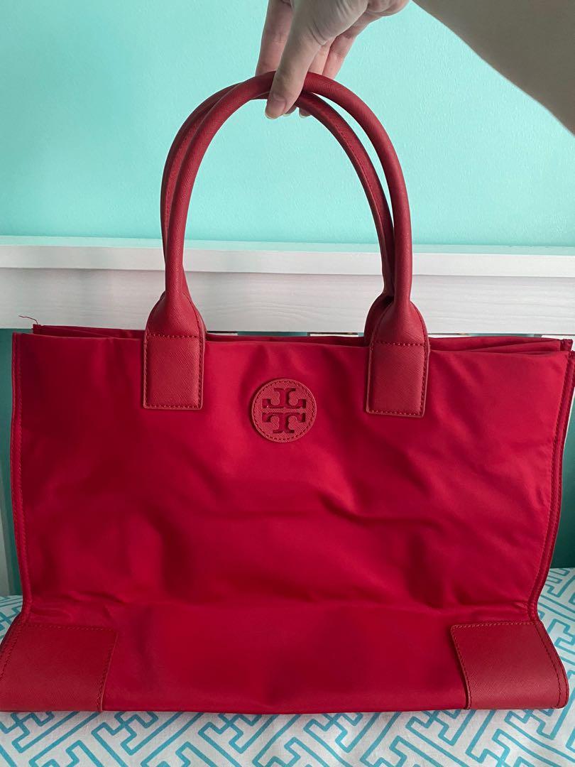 Tory Burch Red Ella Tote Bag, Luxury, Bags & Wallets on Carousell
