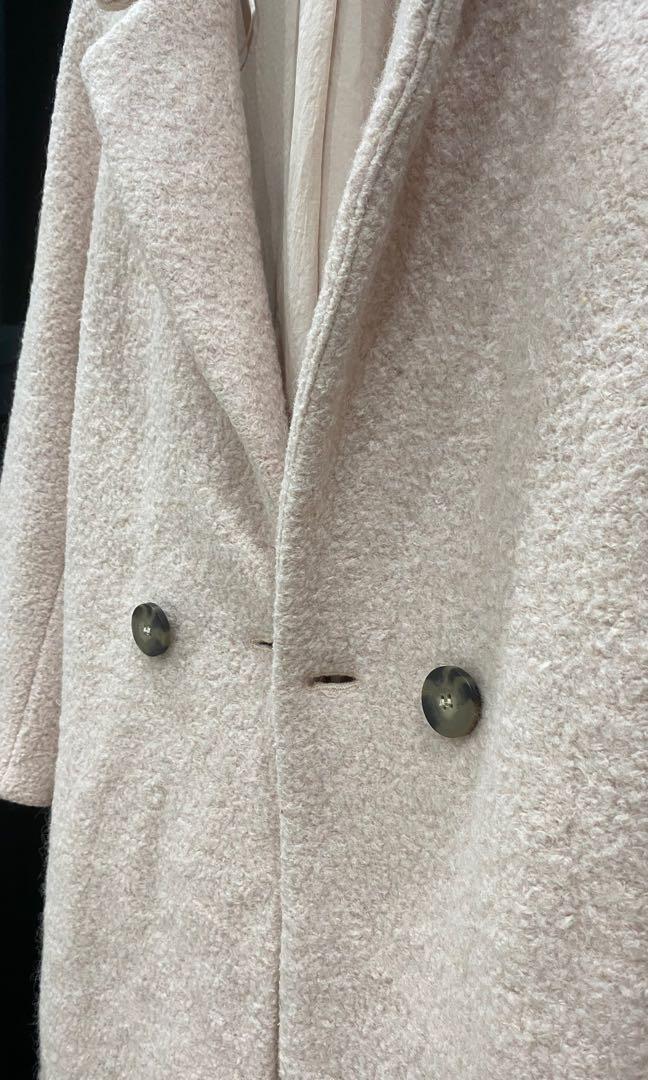 Used] Zara Winter/ Autumn Dusty Pink Wool Coat Above Knee Length, Women'S  Fashion, Coats, Jackets And Outerwear On Carousell