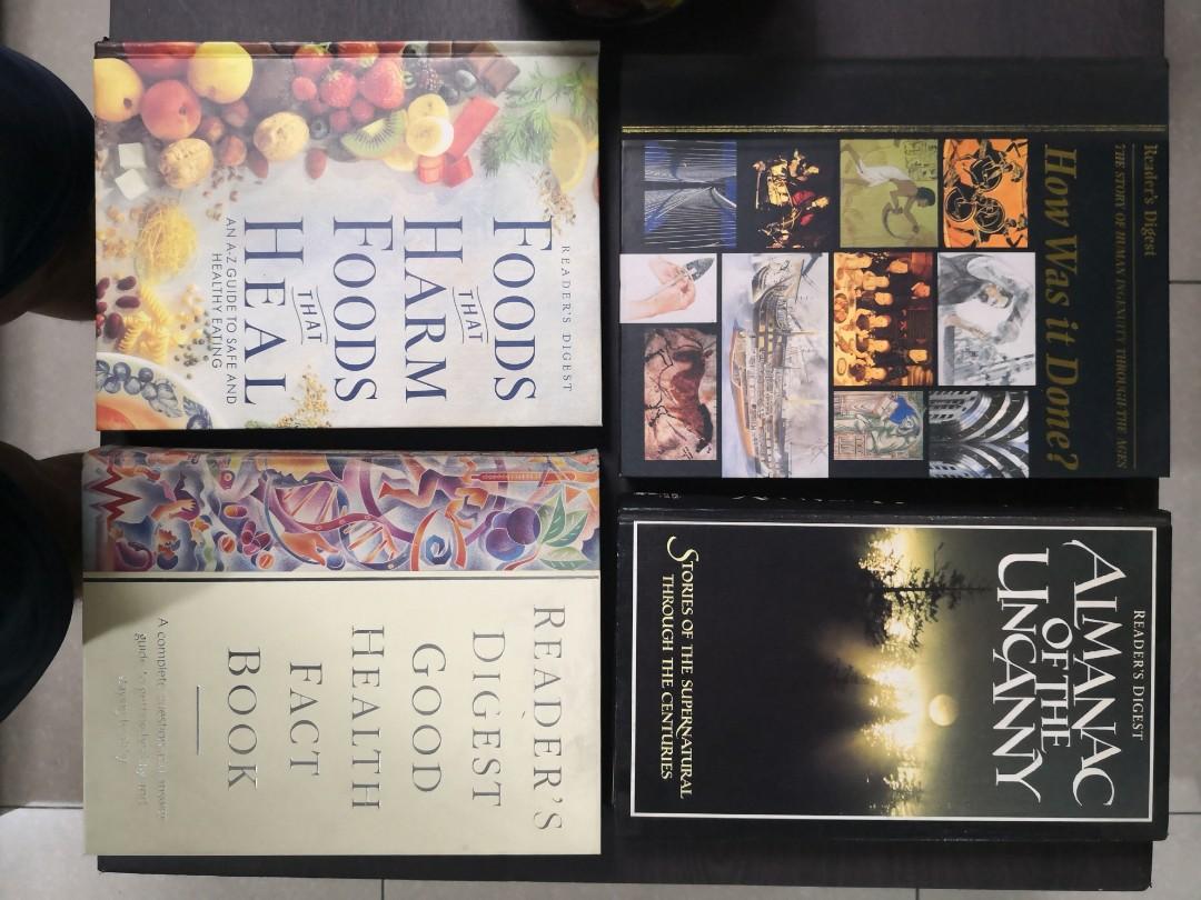 Reader's Digest Big Hardbound Books (Bundle) (Category: Storybooks) located in Quezon City. Submitted by jayjayrcy (Listing ID 1155275497, Image 1). Description: Various Reader's Digest Books Big books All Hardbound Very good condition No folds, no creases SOLD! - Almanac of the Uncanny 500 Php/each RFS: Decluttering.