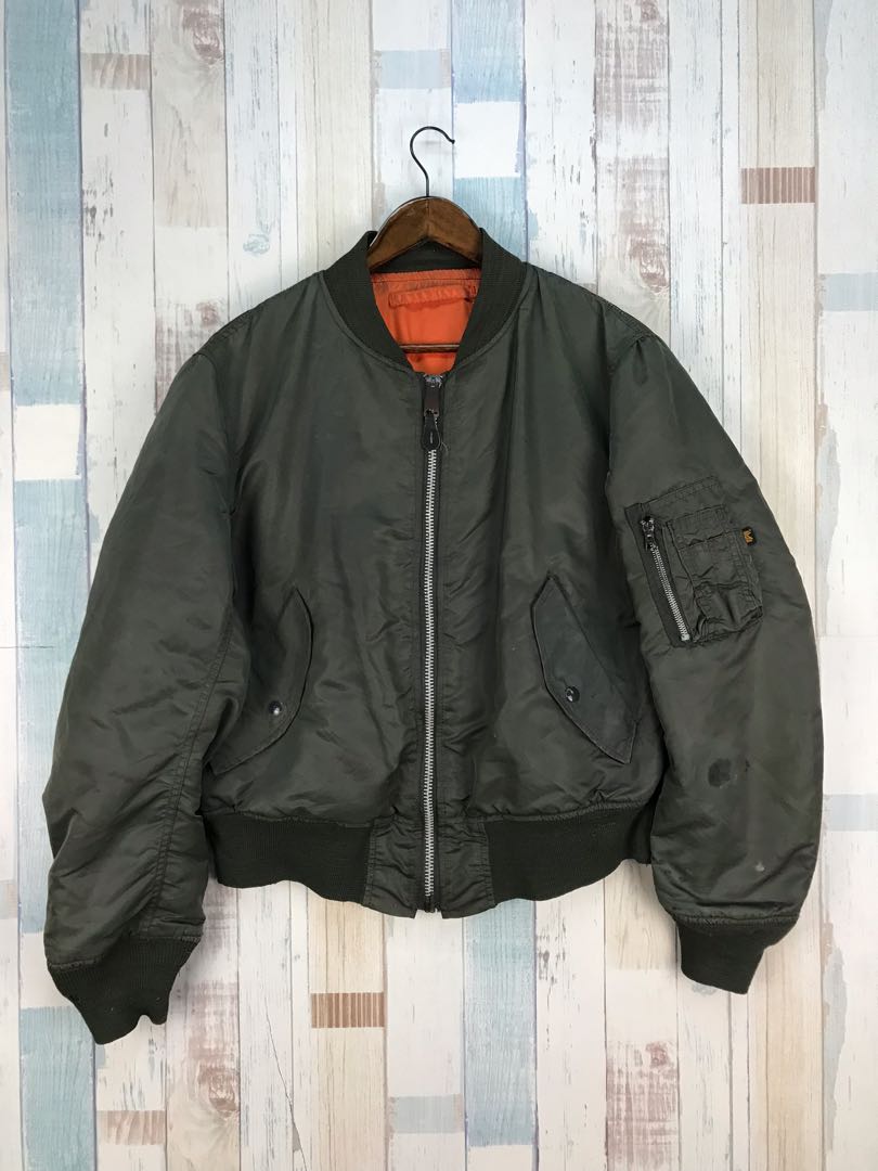 Vintage Alpha Industries Bomber Jacket x Made In Usa, Men's Fashion