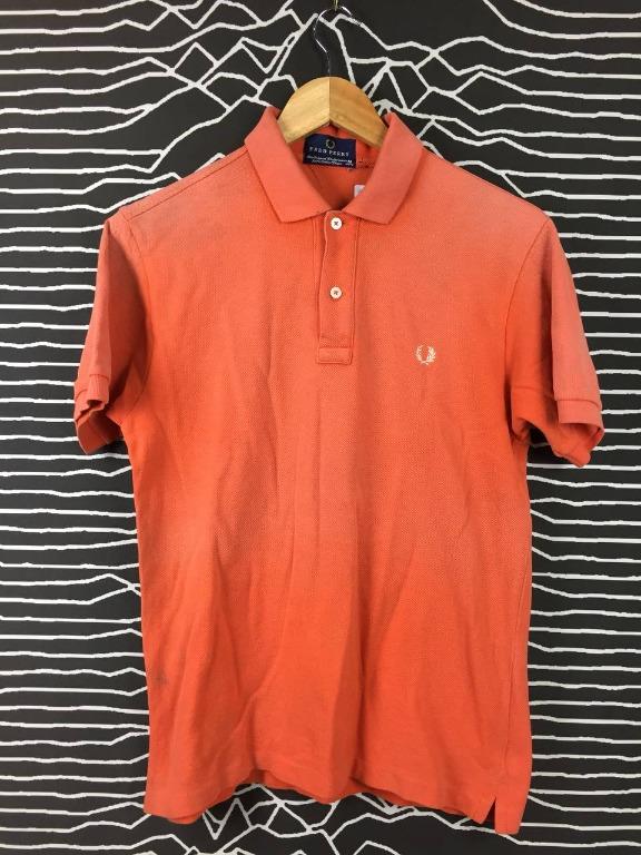 Vtg Fred Perry Japan Orange Polo Tee Men s Fashion Tops Sets