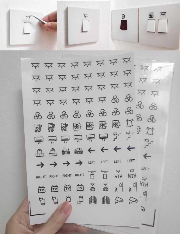 Wall Switch Labels Transparent Stickers, Minimalist Waterproof Wall