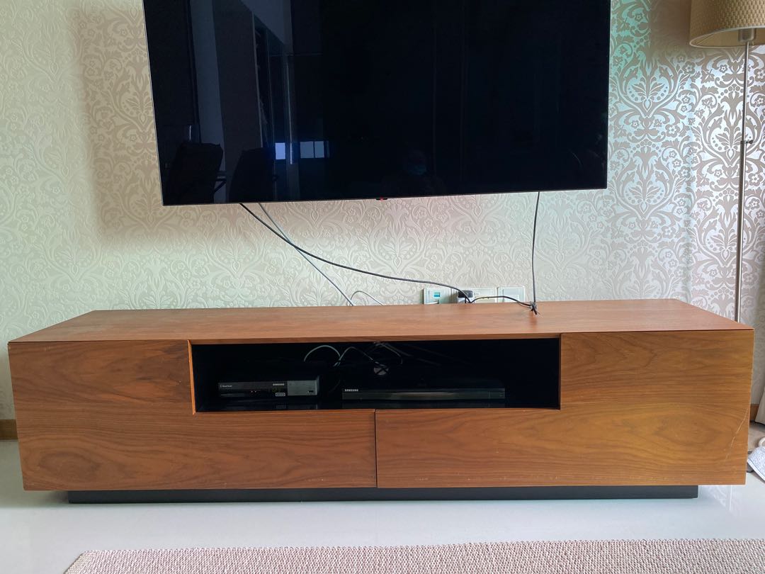 Walnut wood TV console, Furniture & Home Living, Furniture, TV Consoles
