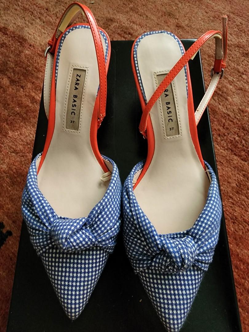 Gingham deals kitten heels