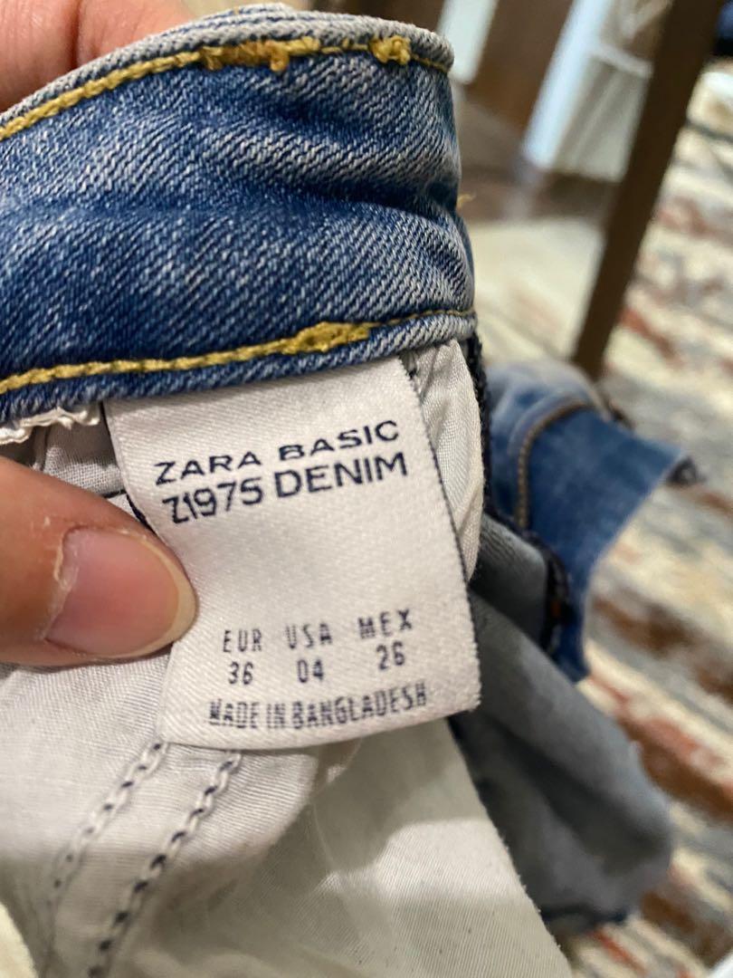 Zara basic ripped denim jeans sz 36 