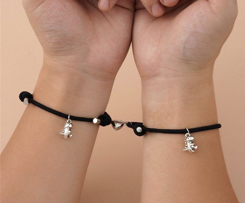 2Pcs Boyfriend Girlfriend Matching Bracelets Gifts Small Dinosaur Pendant DELIVERY AVAILABLE Women s Fashion Jewelry Organisers Bracelets on Carousell