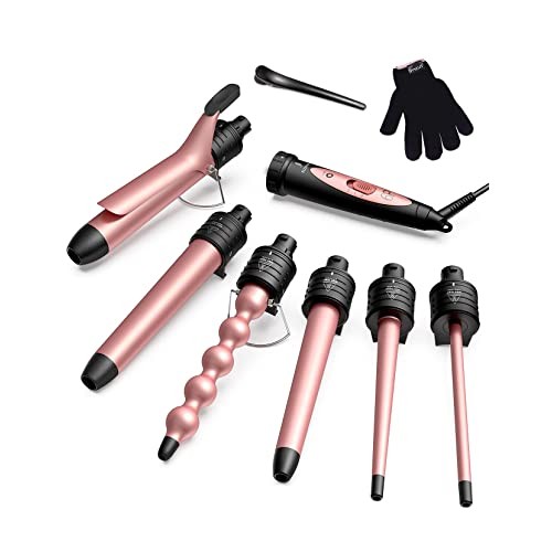 5 in 1 Curling Iron Wand Set Ohuhu Upgrade Curling Wand With 5Pcs
