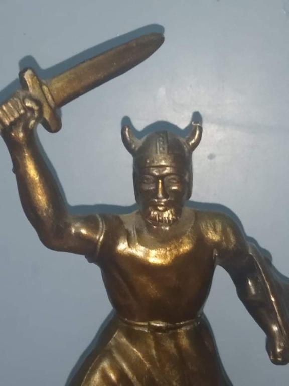 Viking / Warrior / Solder Vintage Brass Figurine / Statuette of an