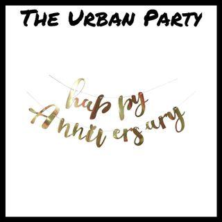 “ Happy Anniversary ” Paper Bunting Banner For Party Events Celebrations