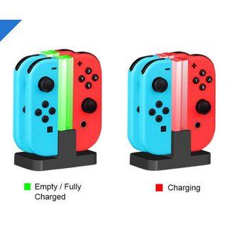 全新 Nintendo Switch 4個 Joy-Con 手掣充電座 (代用) 有燈柱