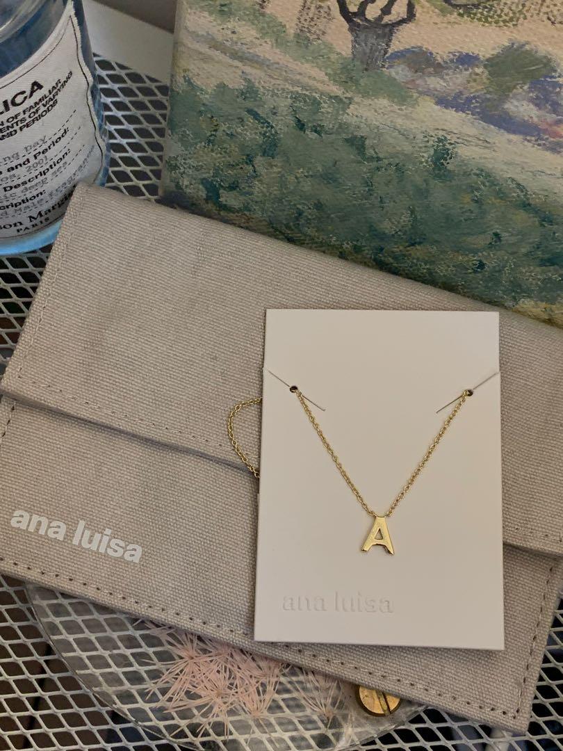 Gold Initial Necklace - Letter Necklace, Ana Luisa
