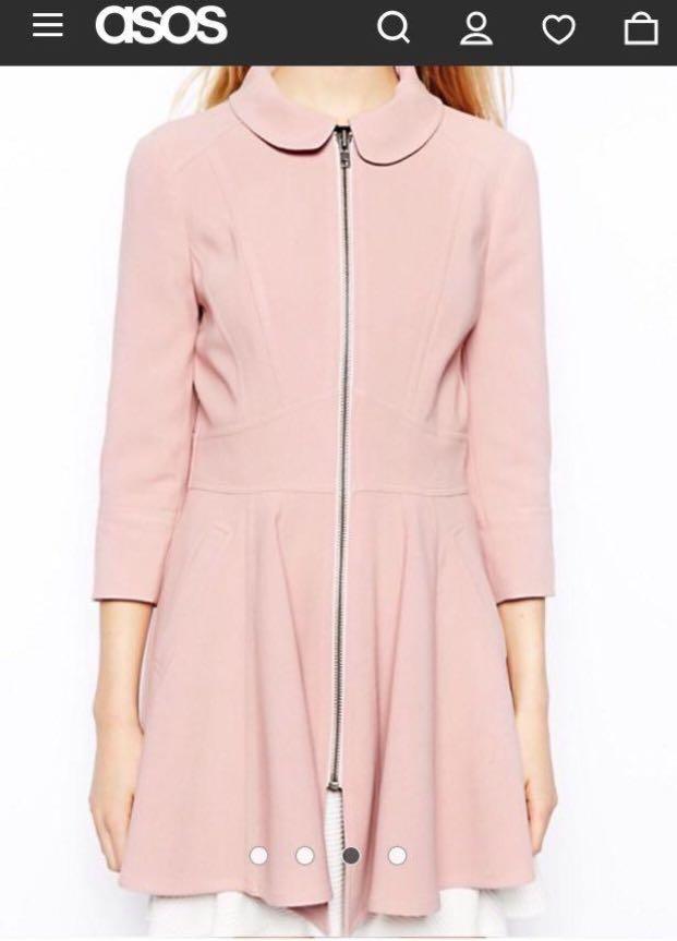 Asos pink skater coat dress, Women's 
