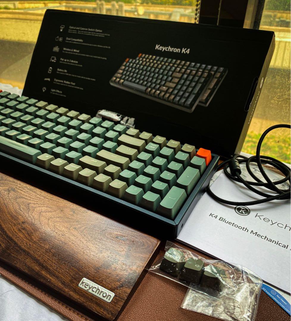Authentic Keychron K4 Mechanical Keyboard and Palm Wrist Rest Bundle