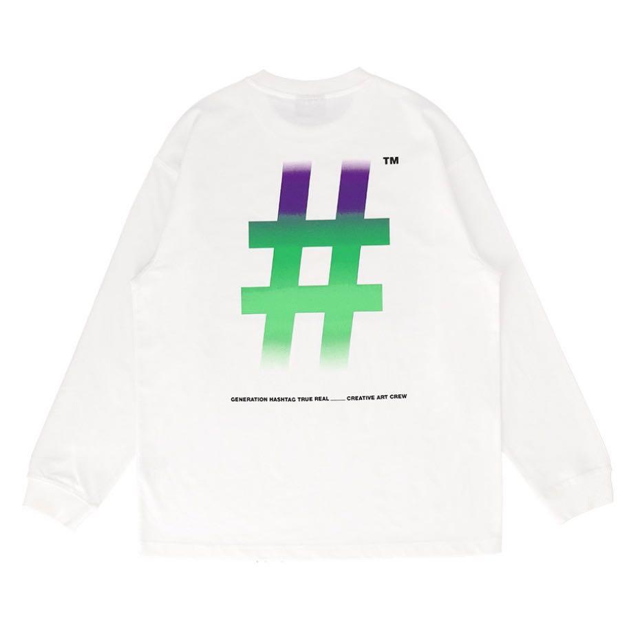 BEENTRILL# Gradient Hashtag Overfit Long sleeve T-shirt 2022