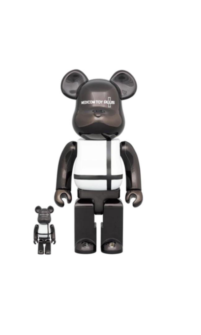 現貨即走>BE@RBRICK Medicom Toy Plus Black Chrome ver. 100% + 400 