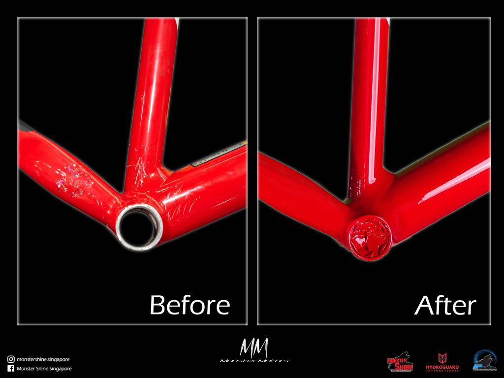 Bicycle bike spray paint restoration stone chips scratches damage