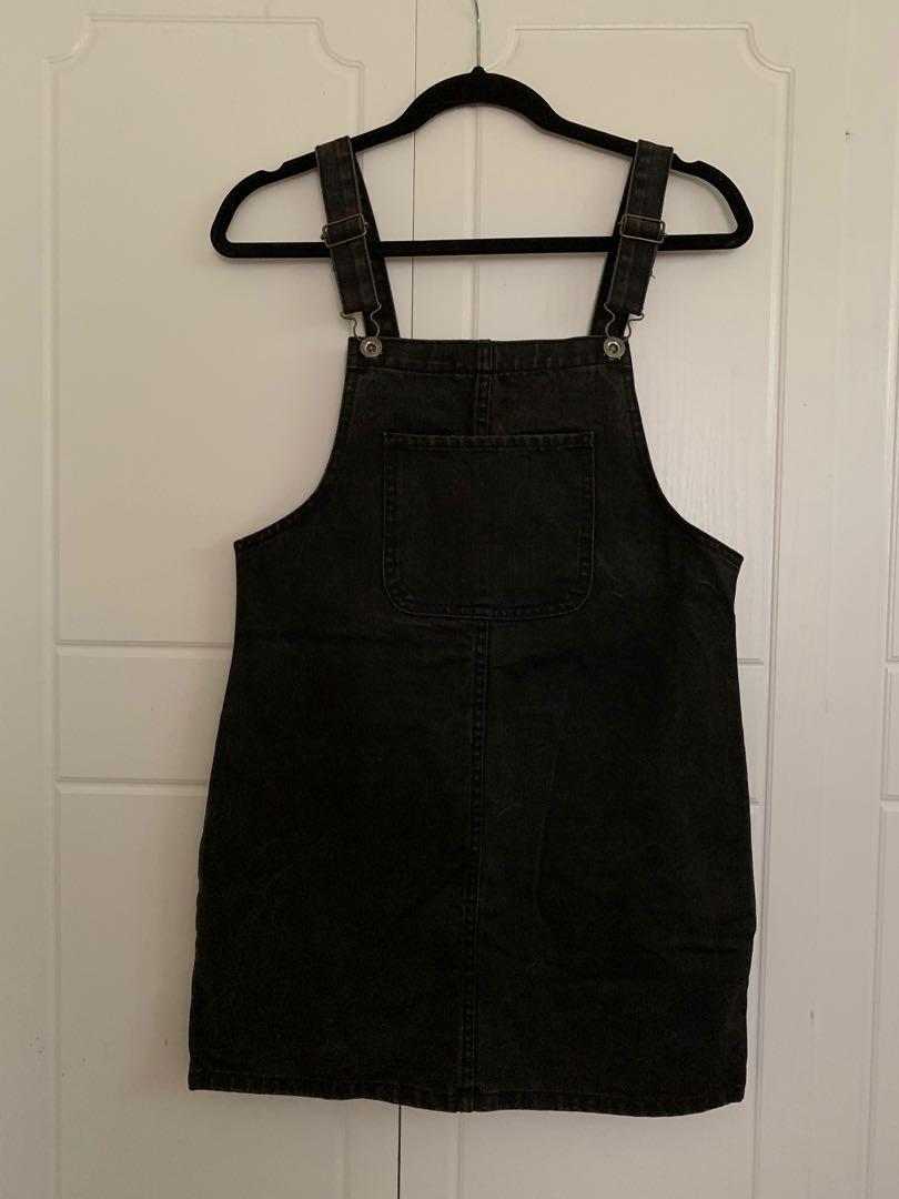 Black Denim Jumper Dress like Zara Mango Topshop