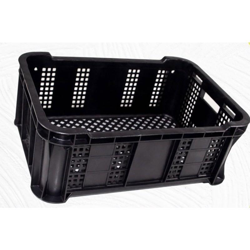 Black Plastic Crates Stackable, Furniture & Home Living, Home