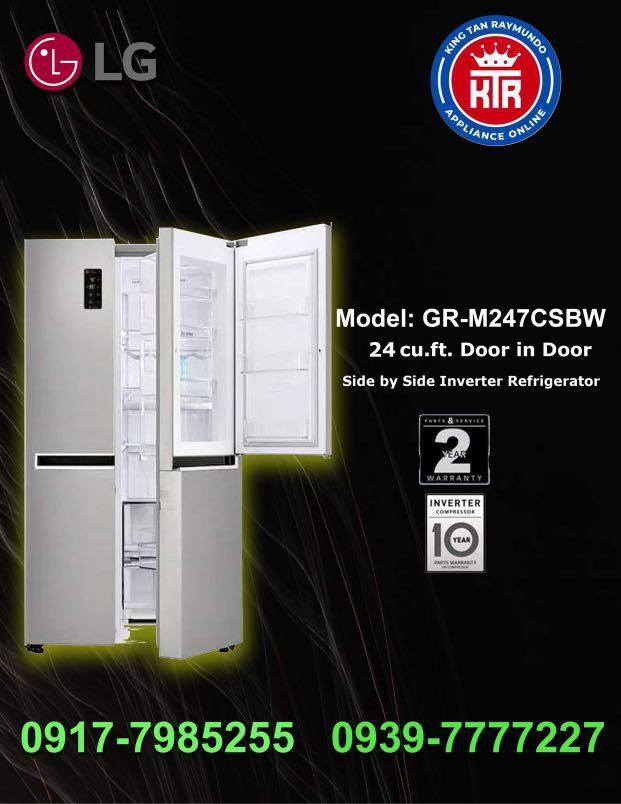 Brand New LG GRM247CSBW 24cu.ft. Side by Side Door in Door Inverter Refrigerator (Summer Sale