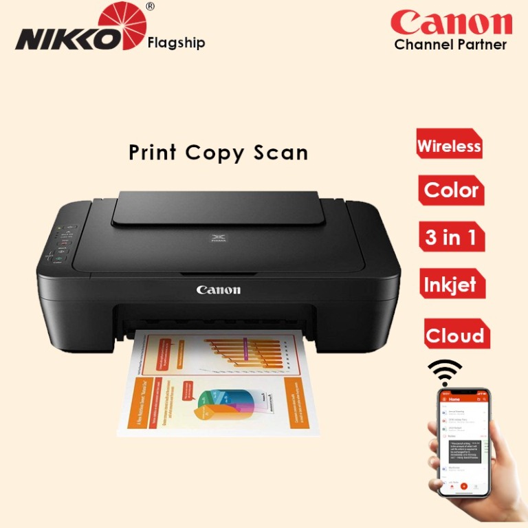 Canon PIXMA MG3070S Compact Wireless AllInOne Inkjet Printer