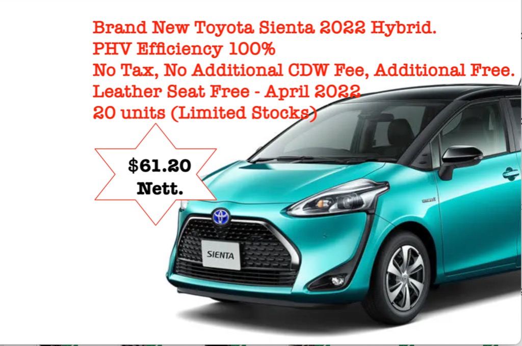 Car Rental 7 Seater 2021 TOYOTA SIENTA HYBRID (MPVs)
