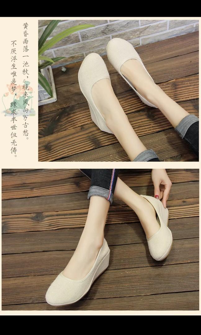 Casual Office wear Off white wedges Women s Fashion Footwear