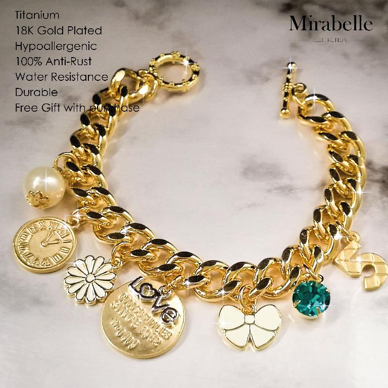 Gelang emas deals charm bracelet