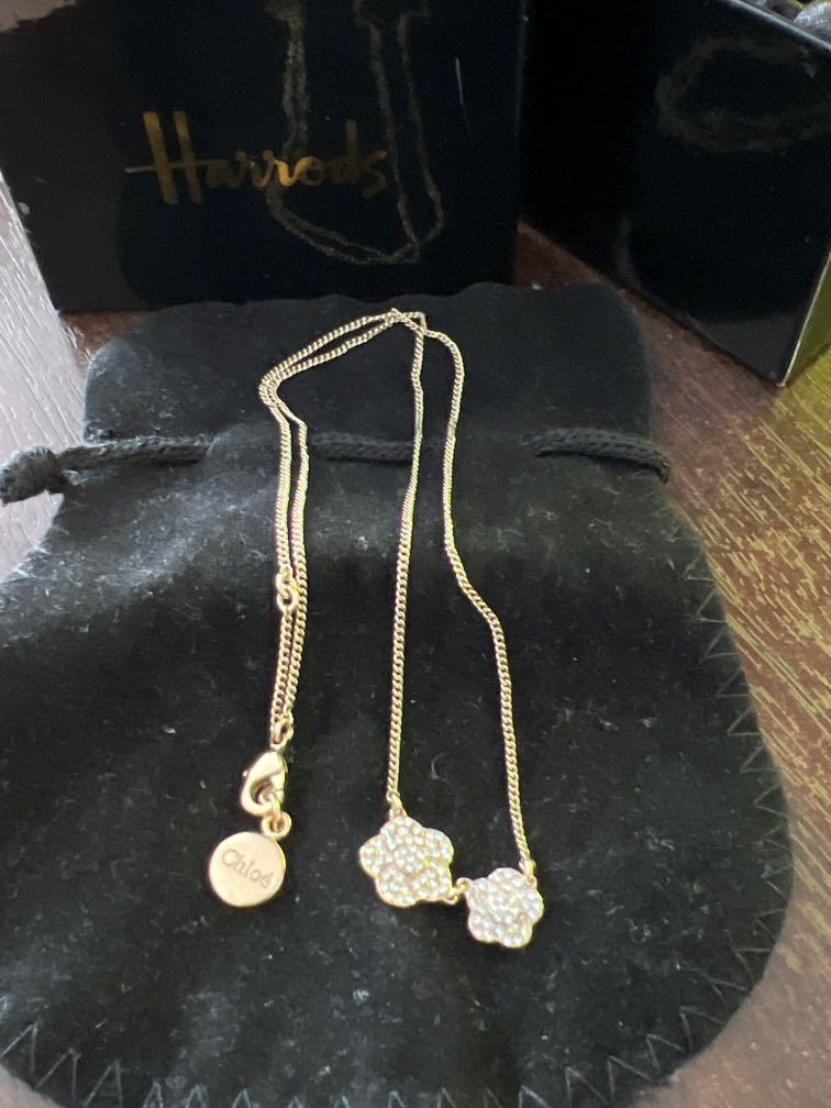 Luxury clearance Chloe Authentic gold necklace with crystals