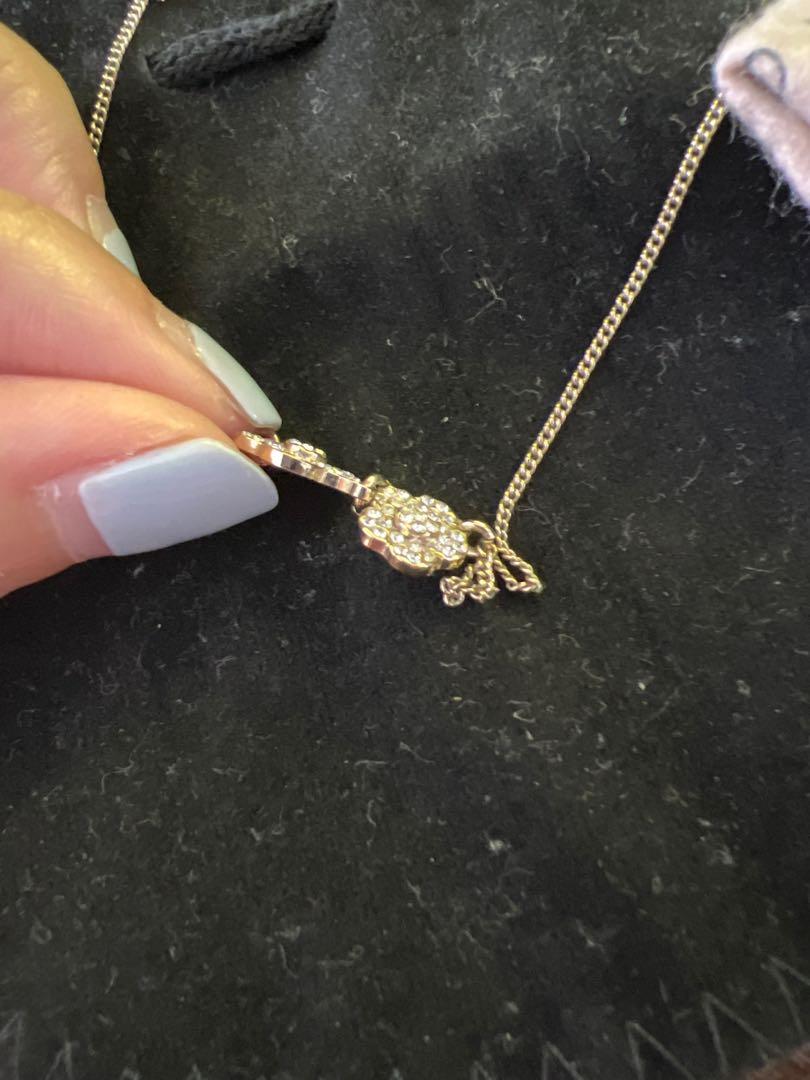 Luxury clearance Chloe Authentic gold necklace with crystals double flower