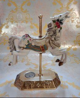 Classic Carousel ceramic Horse on brass stand