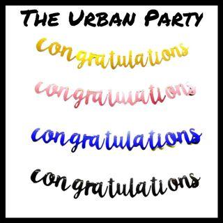 “Congratulations“ Paper Bunting Banner for Events Party Birthday Promotions Celebrations