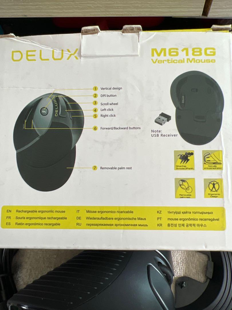 DELUX M618C Vertical Mouse - M618GX, Everything Else on Carousell