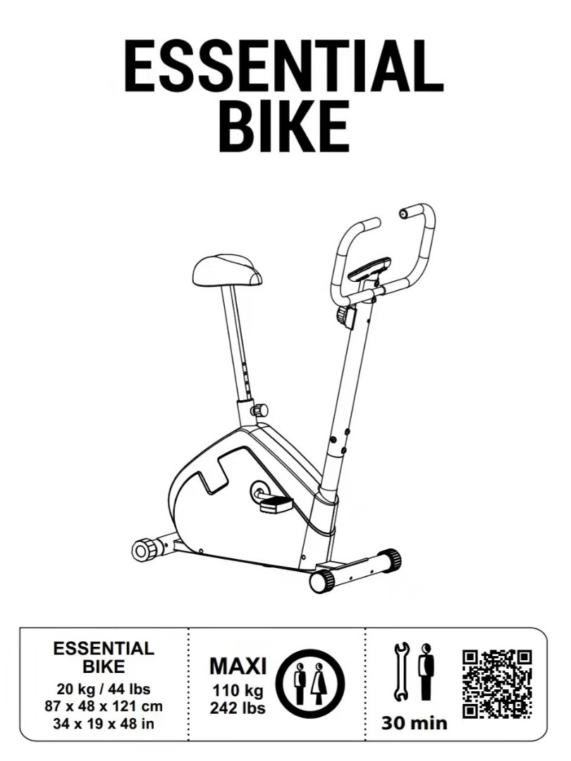 ESSENTIAL EXERCISE BIKE, Sports Equipment, Exercise & Fitness, Cardio