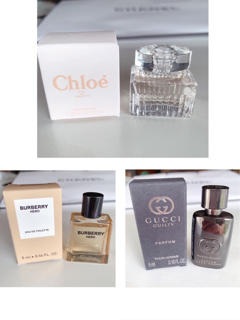 Gucci/Burberry/Chloe miniature perfume 5ml, Beauty & Personal Care,  Fragrance & Deodorants on Carousell