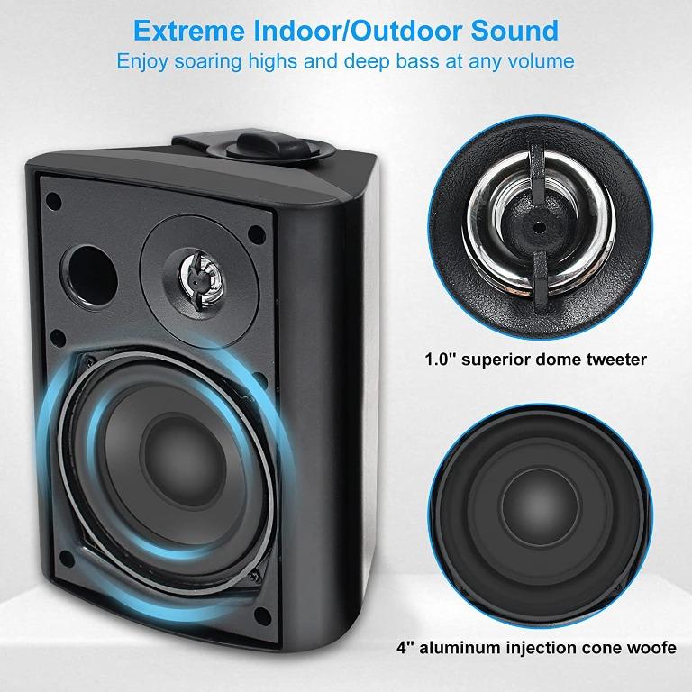 Herdio 5.25 Inch Indoor Outdoor Bluetooth Speakers Wireless Patio