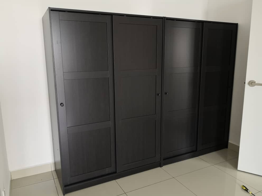 IKEA RAKKESTAD Wardrobe with sliding doors (2 SETS), Furniture & Home