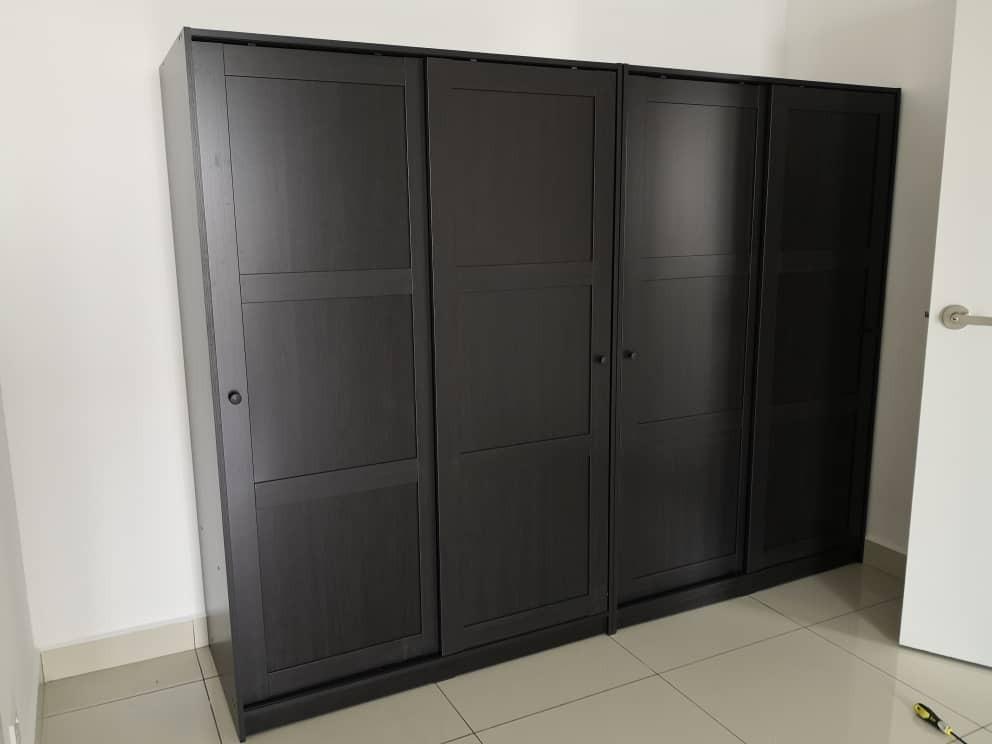 IKEA RAKKESTAD Wardrobe with sliding doors (2 SETS), Furniture & Home