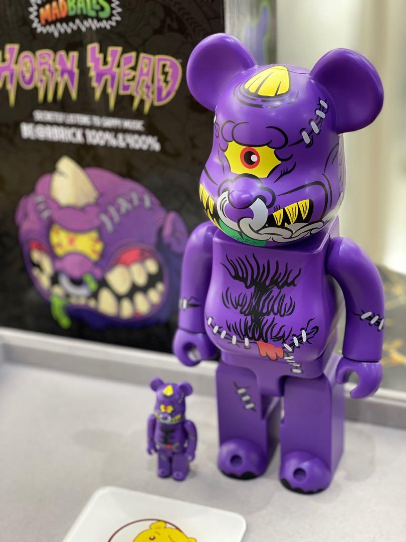 [In Stock] BE@RBRICK x Madballs Horn Head 100%+400% set bearbrick