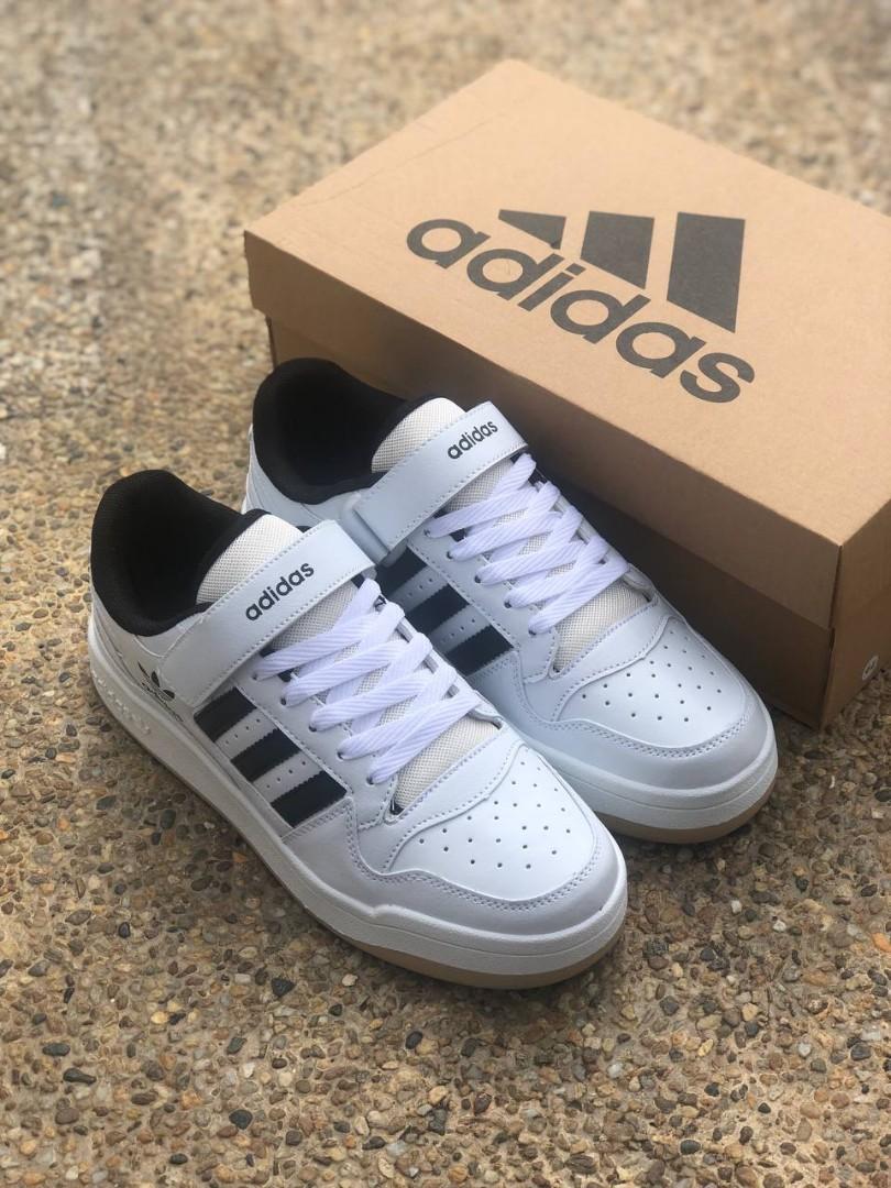 KASUT RAYA ADIDAS FORUM LOW WHITE BLACK Men s Fashion Footwear