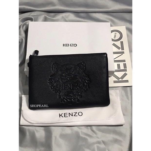 Kenzo Men s Fa65Pm302L4999 Black Leather Pouch 57 OFF
