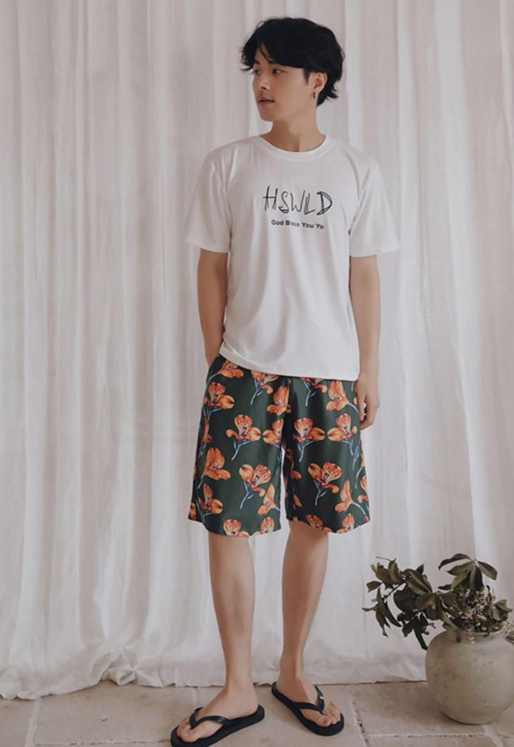 Mens elastic swim sale trunks