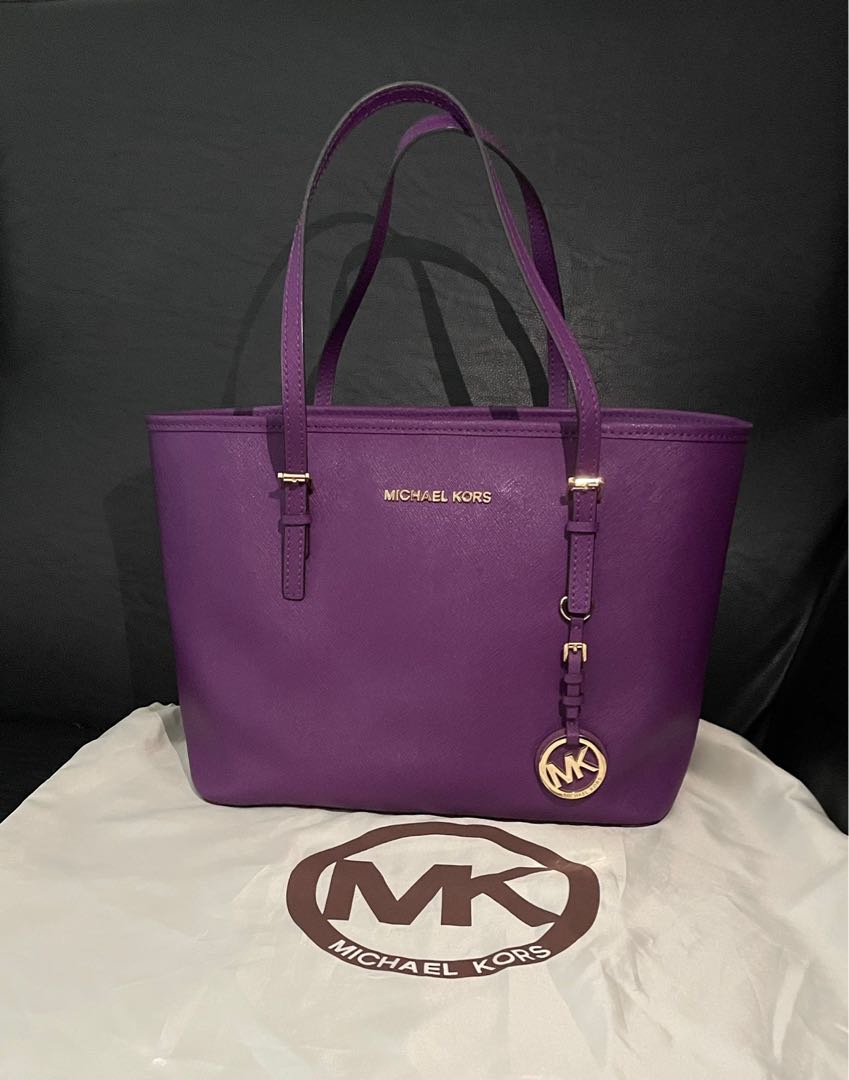 Michael Kors Diamond Grommet Jet Set Studded Purple Bag | eBay