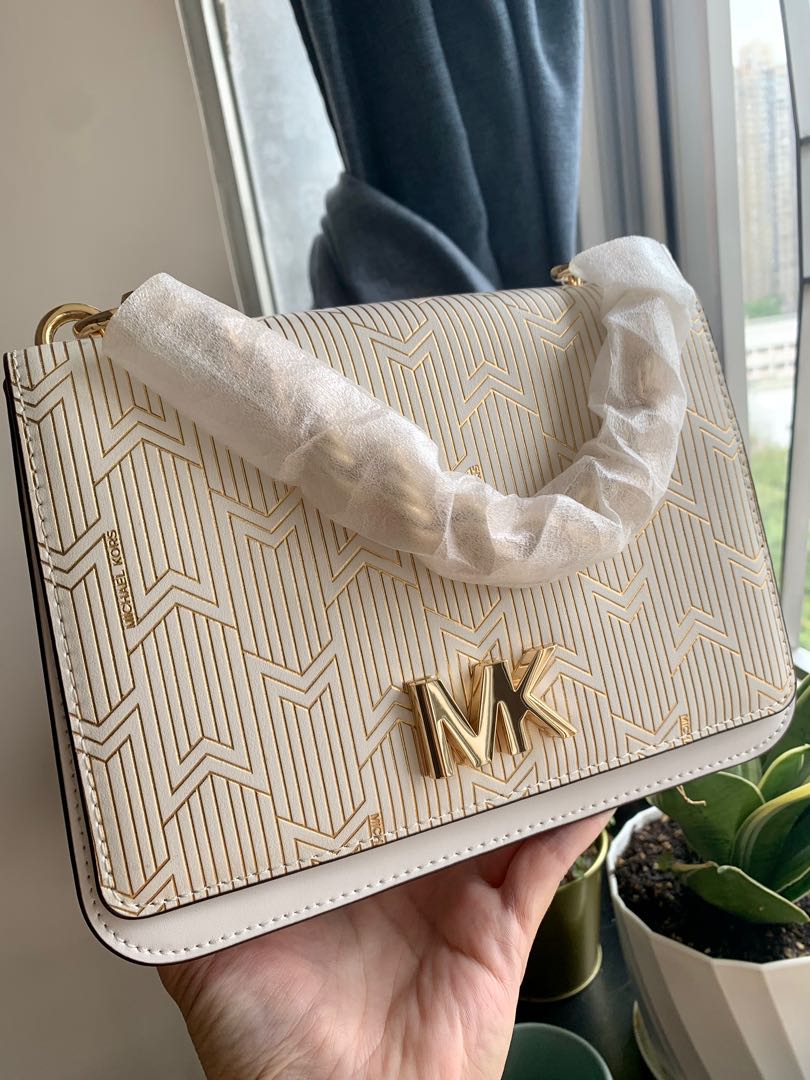 Michael michael kors mott metallic deco hot sale chain swing shoulder bag